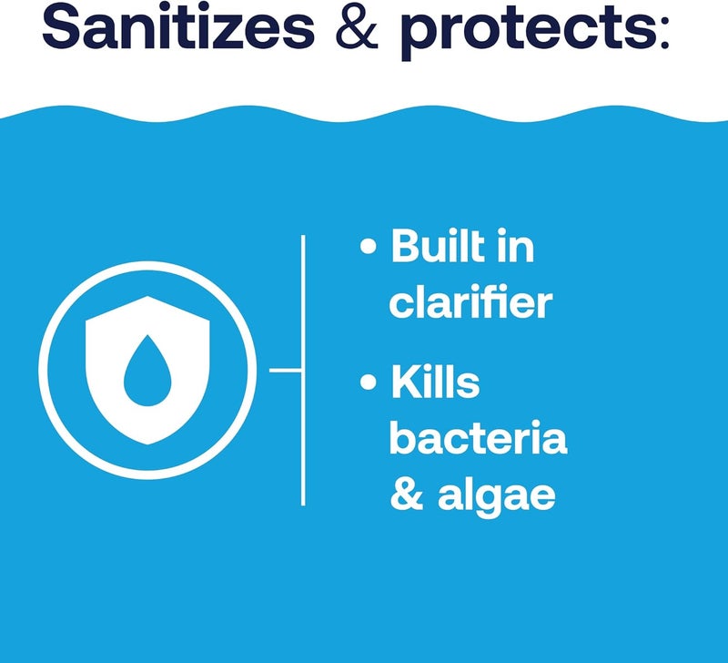 HTH 42049 Pool Care 1" Chlorine Tabs, Swimming Pool Sanitizer with Added Clarifier - Eliminates Bacteria & Algae, Makes Water Clean & Crystal Clear, Sanitizes & Protects - Slow Dissolving, 1.5 lbs - Image 2